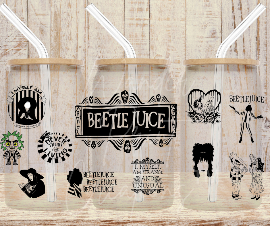 Beetle Juice 16oz Libbey Glass Can