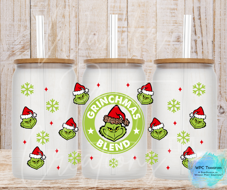 Grinchmas Blend 16oz Libbey Glass Can