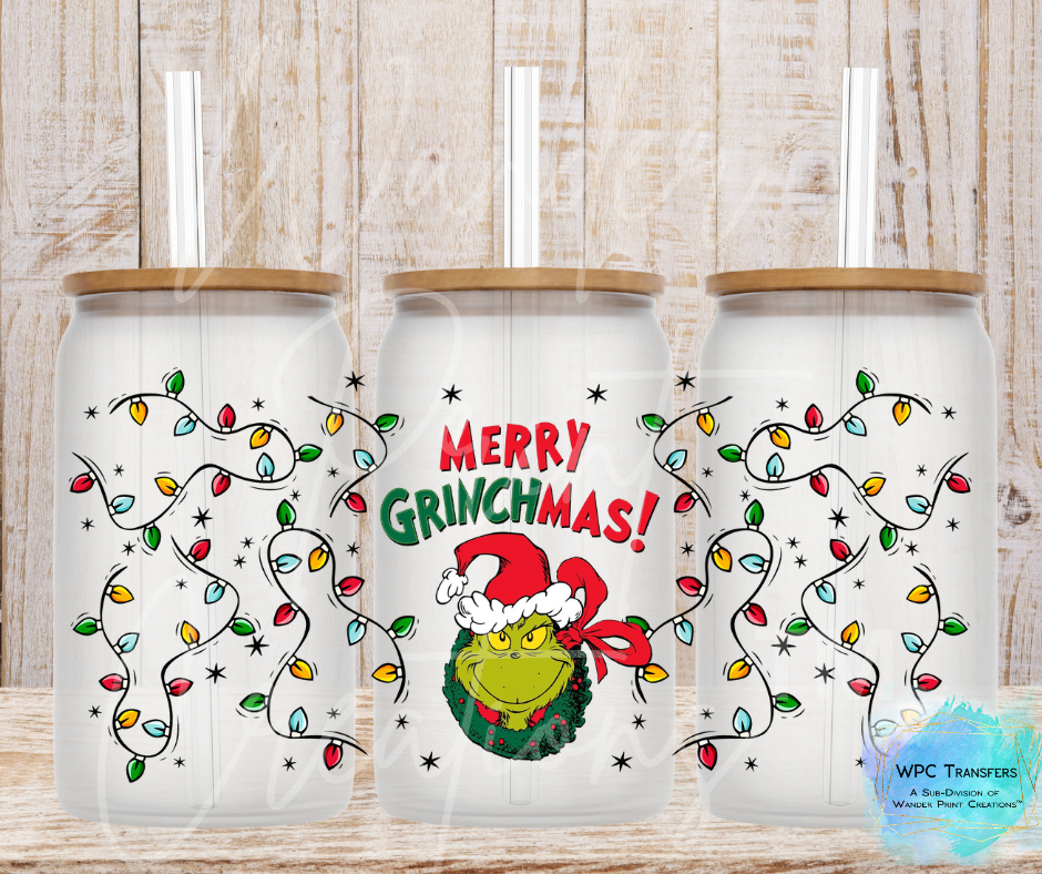 Merry Grinchmas Reef 16oz Libbey Glass Can