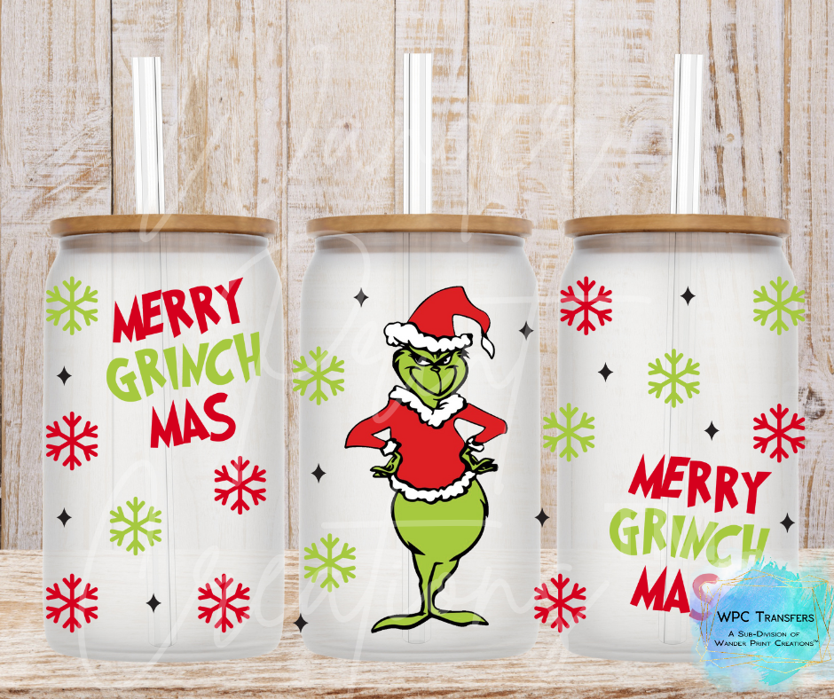 Mr. Grinchmas 16oz Libbey Glass Can