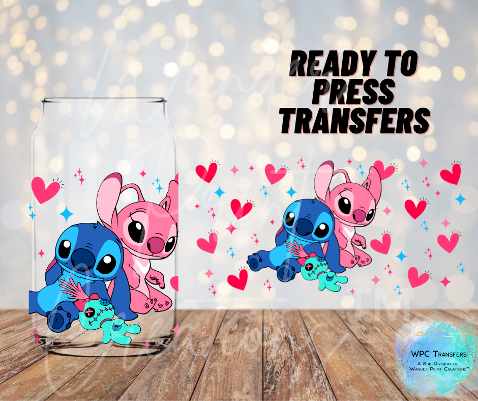 Valentines Stitch & Angel Sublimation Transfer