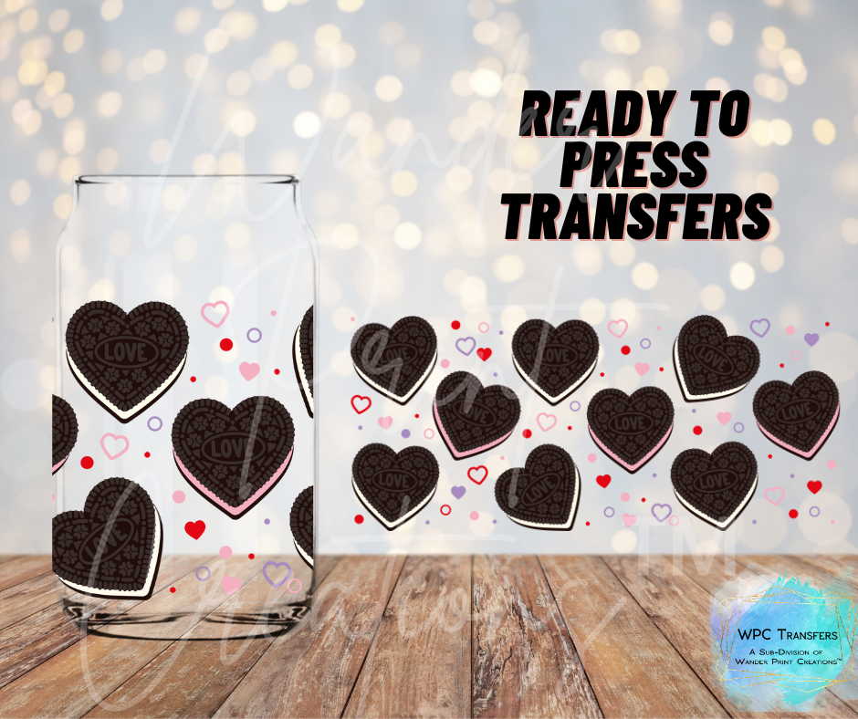 Chocolate Cookie Hearts  Sublimation Transfer