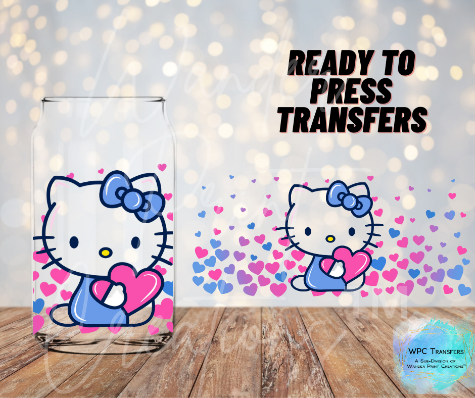 Hey Kitty Pink & Blue  Sublimation Transfer