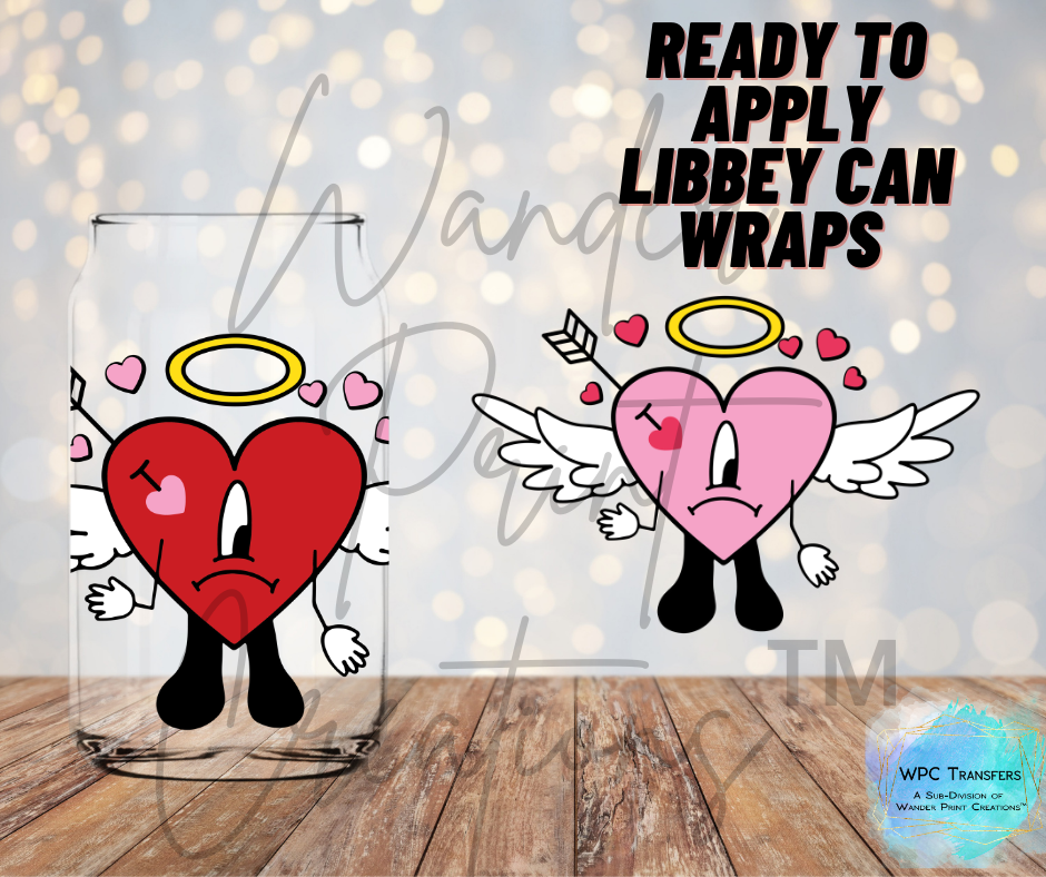 Bad Bunny Hearts Libbey Vinyl Wrap