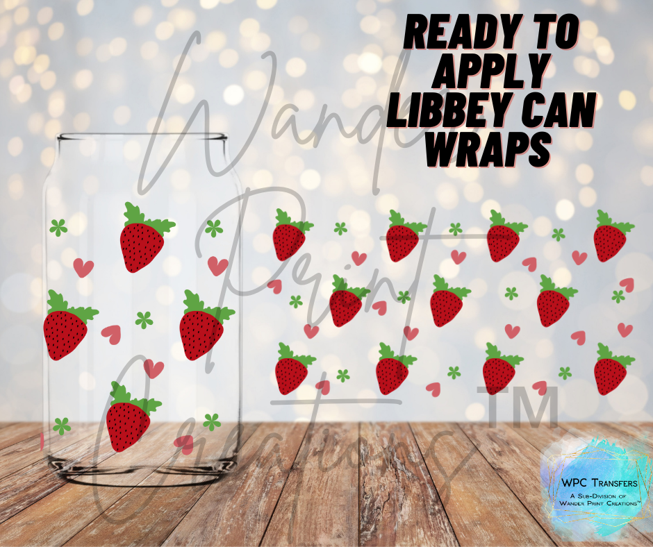 Strawberry Hearts Libbey Vinyl Wrap