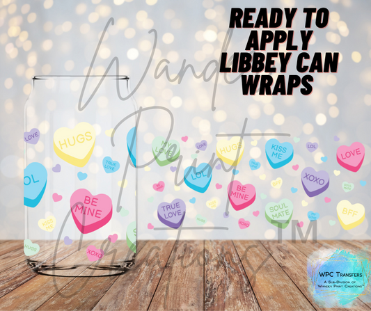 Candy Hearts Libbey Vinyl Wrap