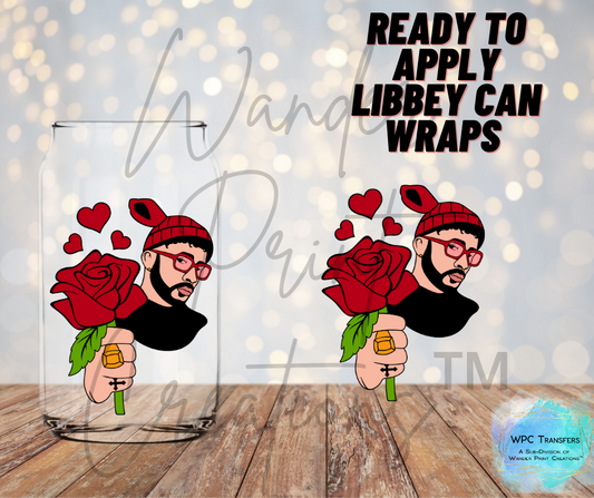 Bad Bunny Valentines Libbey Vinyl Wrap