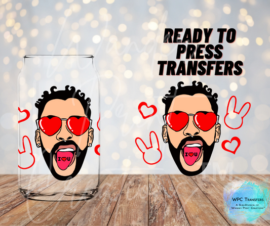 Bad Bunny Valentines Sublimation Transfer