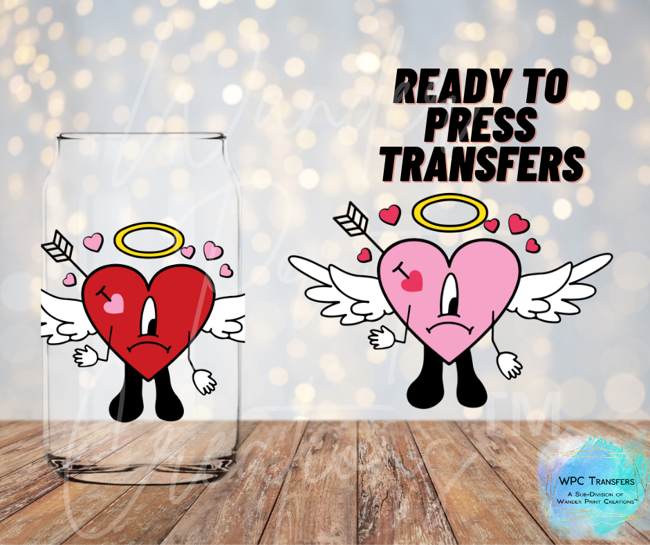 Bad Bunny Hearts Sublimation Transfer