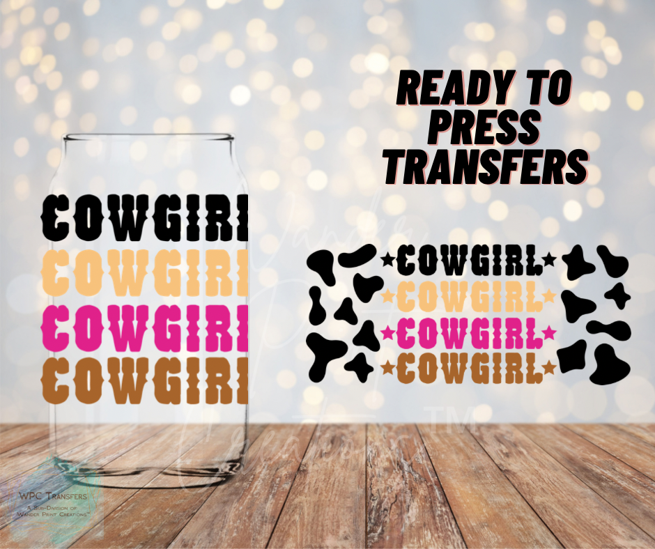 Cowgirl Cow  Sublimation Transfer