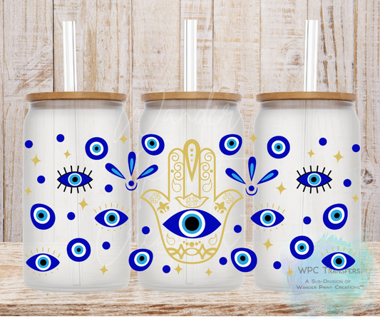 Evil Eye 16oz Libbey Glass Can