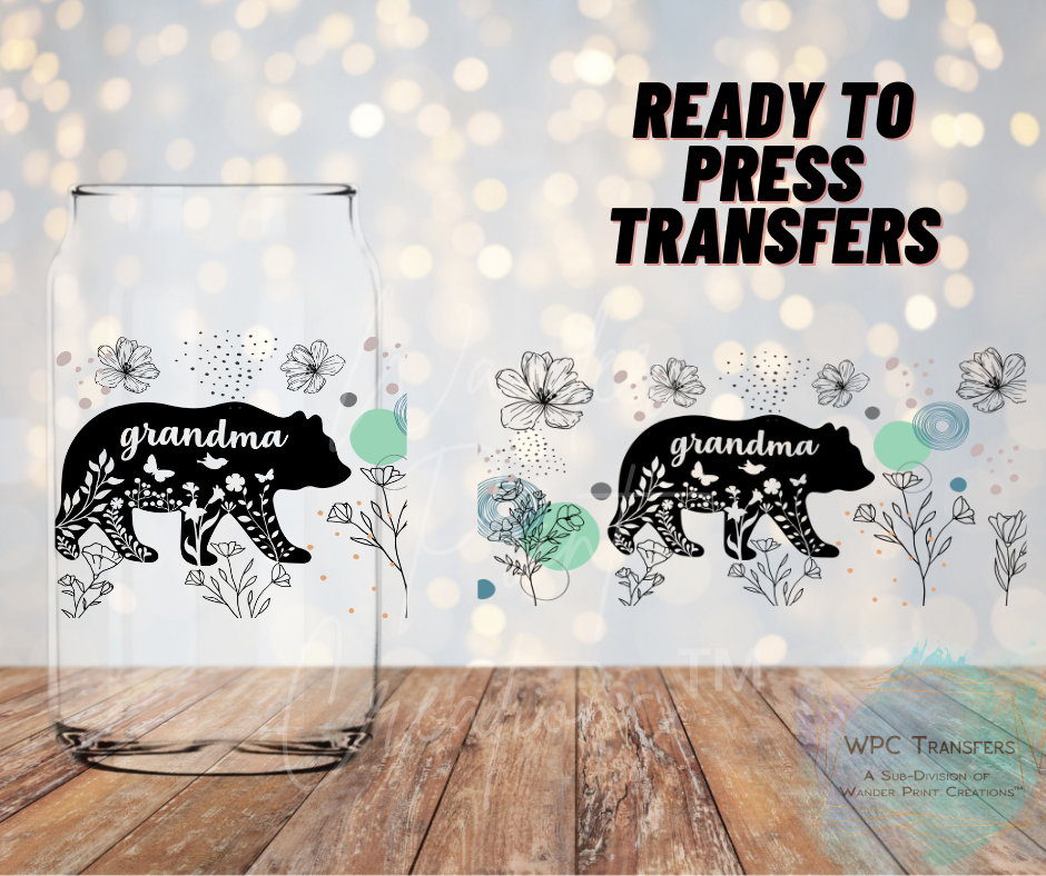 Grandma Bear Sublimation Transfer