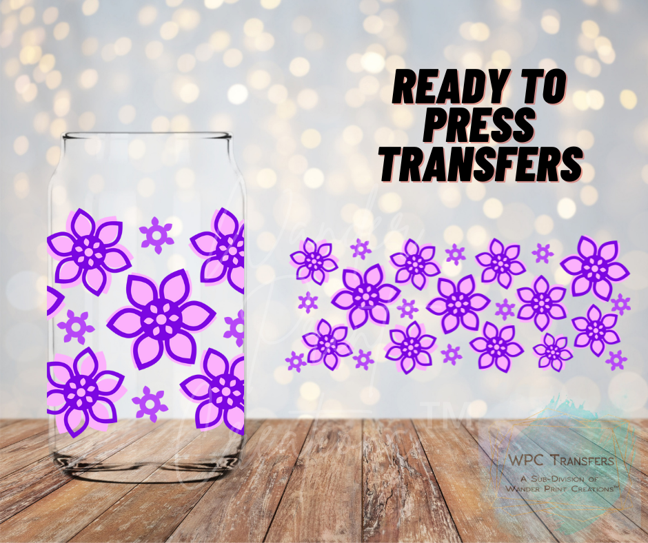 Purple Flower Sublimation Transfer